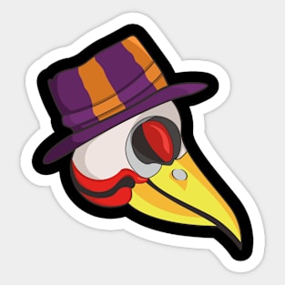 the head of a bird with a funny hat Sticker